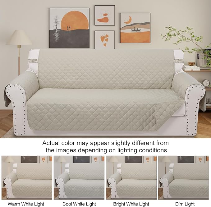 Reversible Couch Cover for 3 Cushion, Pet Friendly Water Repellent Couch Sofa - Image 8