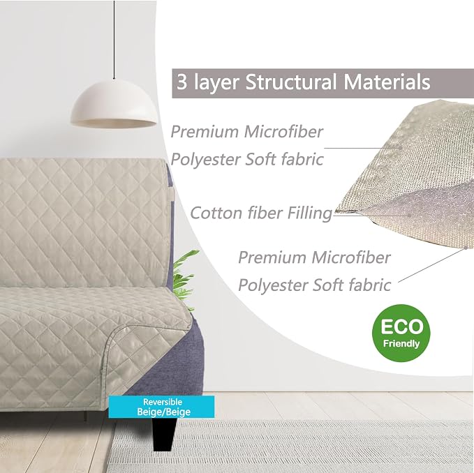 U-NICE HOME Futon Sofa Covers 68''Armless Couch Cover, Pet Friendly, Elastic - Image 3