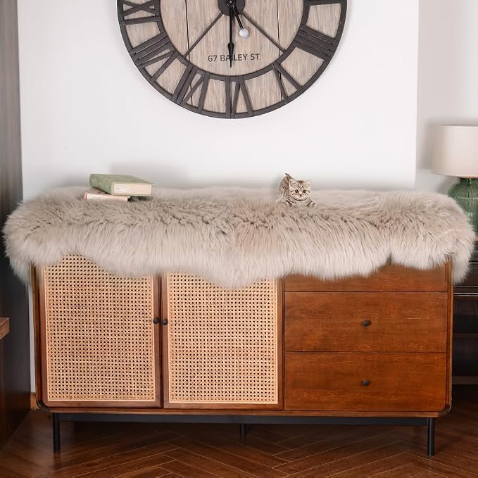 IRIWOOL Premium Genuine Fur Sheepskin Rug Real Australia Sheepskin Natural - Image 2