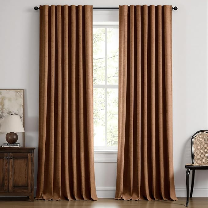 MIULEE 100% Blackout Linen Curtains by MIULEE
