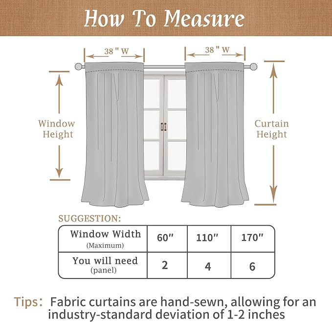 100% Blackout Linen Curtains 63 Inches - Image 7
