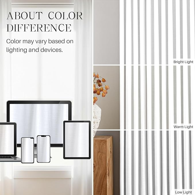 Pinch Pleated Linen White Blackout Curtains 63 Inches Long - Image 8
