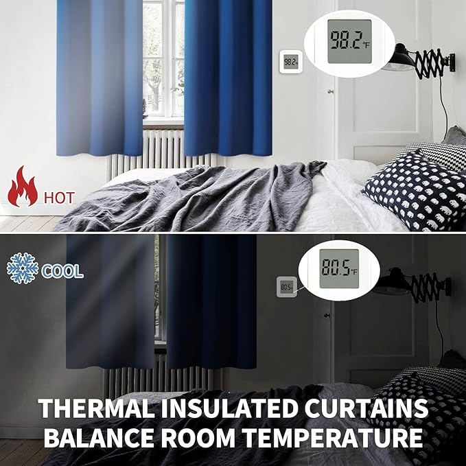 BGment Blackout Curtains for Bedroom - Grommet Thermal Insulated Room Darkening Curtains for Living Room, 52 x 120 Inch, 2 Panels, Royal Blue