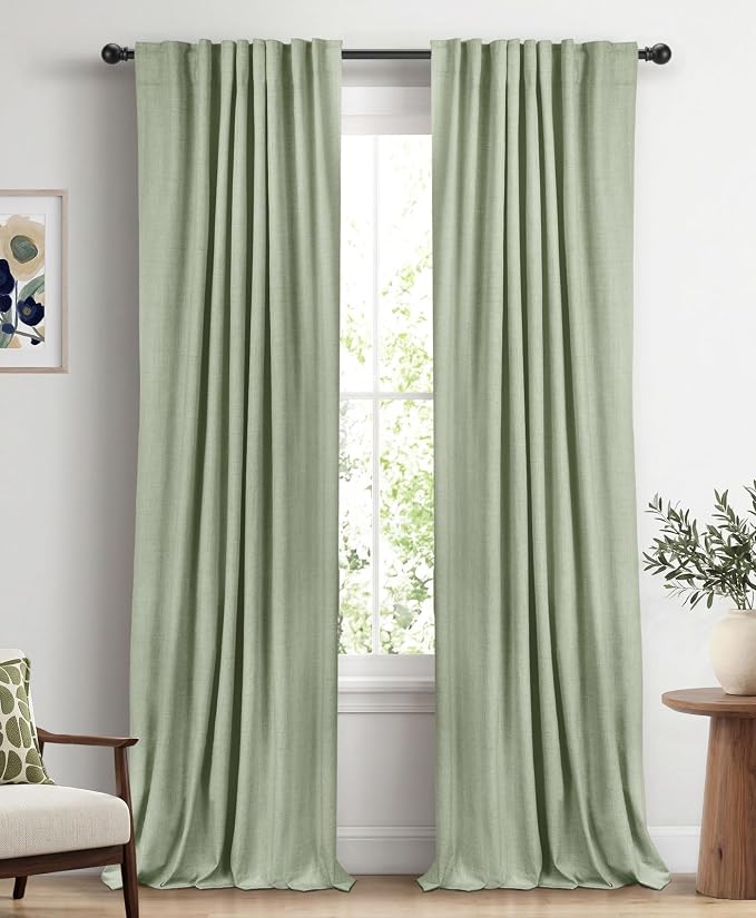 Faux Linen Total Blackout Curtains by 100BlackoutShield