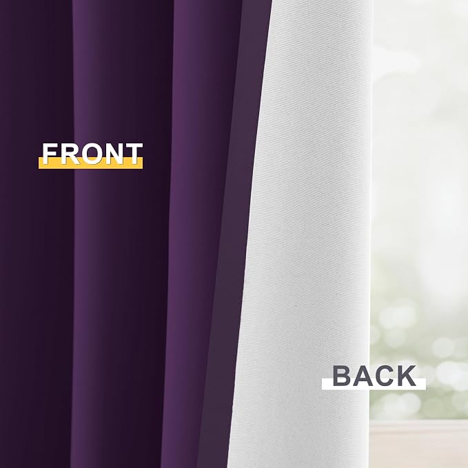 Yakamok Purple 100% Blackout Curtains 84 Inches Long - Image 6