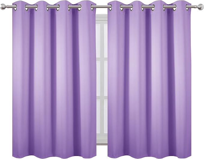 Lavender Blackout Curtains 52 x 54 Inch Length/Set of 2 Curtain Panels/Thermal - Image 2