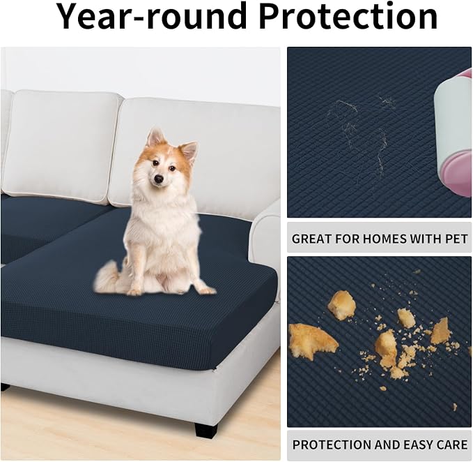 Easy-Going Stretch 4 Pieces Couch Cushion Covers - Image 3
