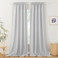 RYB HOME Semi Sheer Curtains for Living Room Bedroom, Vertical Soft 102 inches Long Window Treatments Machine Washable Light Filtering Drapes, W 52 x L 102 inches, Dove Grey, 2 Panels