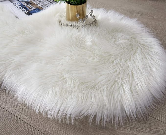 SERISSA 2x6 Fluffy White Faux Fur Area Rug - Image 5