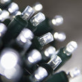 5mm LED Wide Angle Cool White Prelamped Light Set, Green Wire - 70 5mm Cool White LED Christmas Lights, 4" Spacing