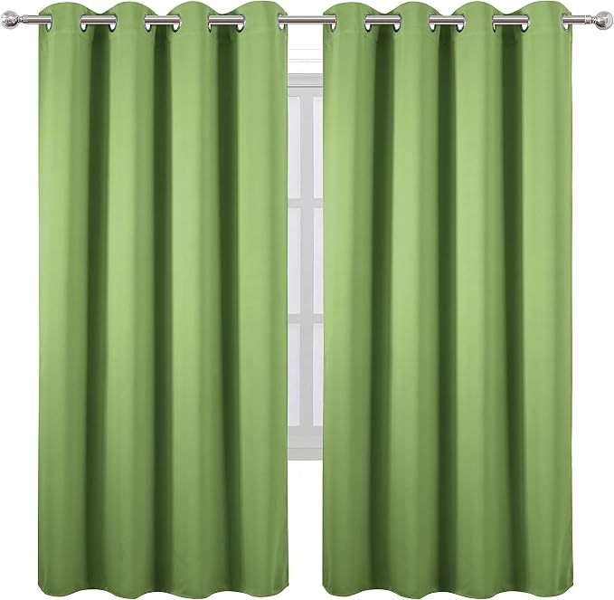 Light Green Thermal Blackout Curtains/52 x 72 Inch/Set of 2 Panels Room - Image 2