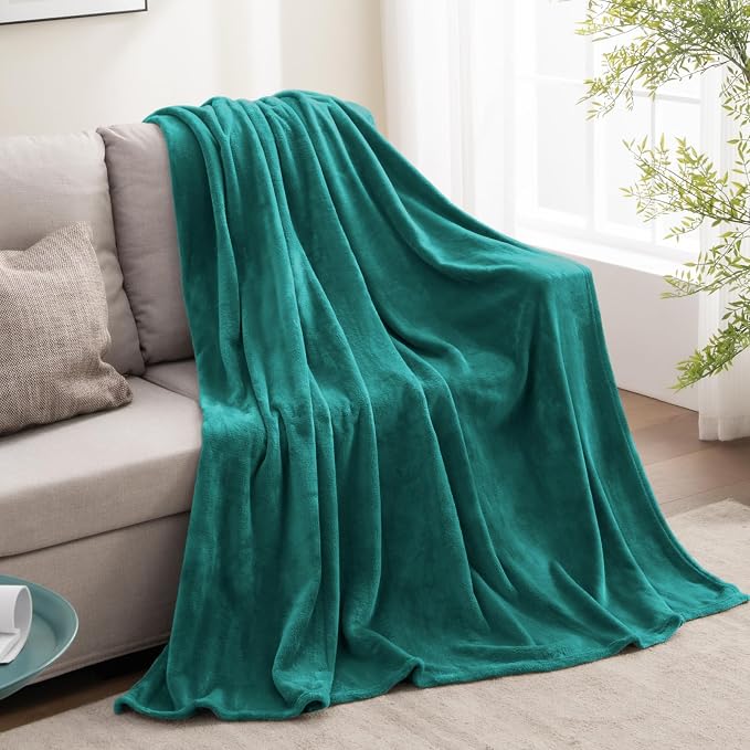 BEDELITE Fleece Blanket Soft Plush Twin Size Blanket Emerald Green 60"x80" | - Image 5