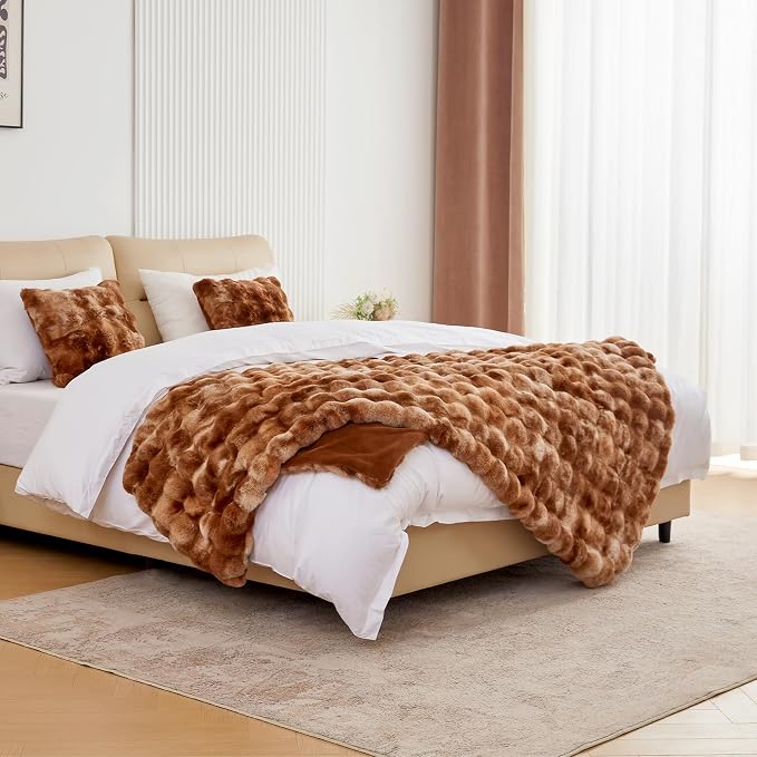 BENVWE Faux Fur Throw Blanket for Couch - Image 5