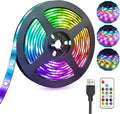 USB LED Lights Strip 16.4ft, USB Powered RGB Color Changing LED Strip with 17-Key Remote Controller, Flexible Light for TV, Bedroom, Desk, Mirror, PC, Camping & Home Decoration