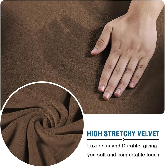 H.VERSAILTEX High Stretch Sofa Slipcover 4 Piece Cover Velvet Furniture - Image 5