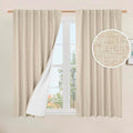 40 Inch Length 100% Blackout Linen Window Curtains by LAMIT