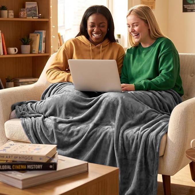 Utopia Bedding Ultra Soft Fleece Bed Blanket Twin XL Size Grey | College Dorm - Image 6