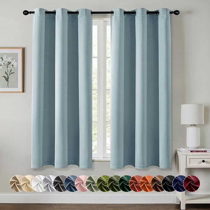 MIULEE Blackout Curtains for Bedroom 2 Panels 40 x 54 Inch Long Slate Blue | by MIULEE