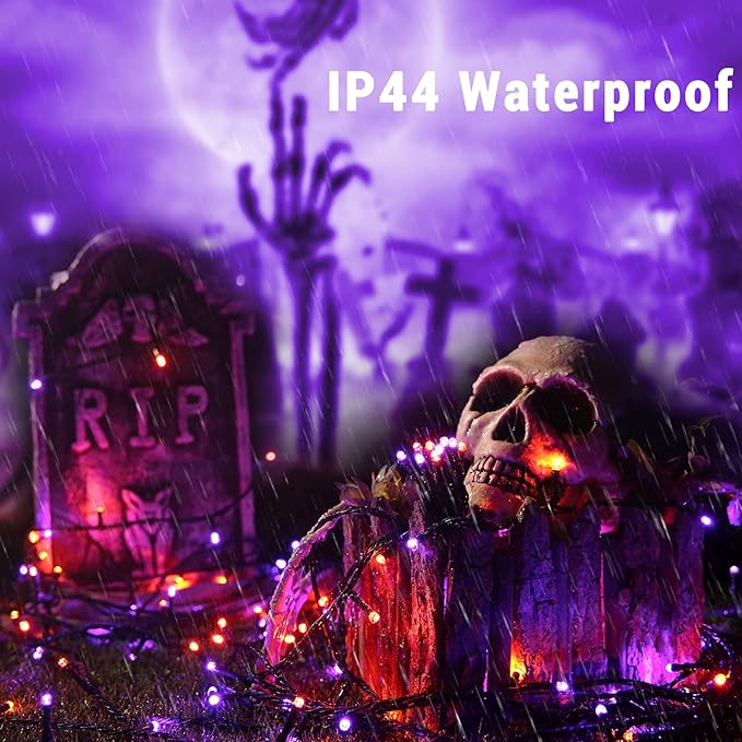 Brizled Halloween Lights, 262.46FT 800 LED Halloween Lights, Mini Purple Light 8 Modes Waterproof, Plug in Orange LED String Light for Outdoor Indoor Thanksgiving Party Decor (Orange & Purple)