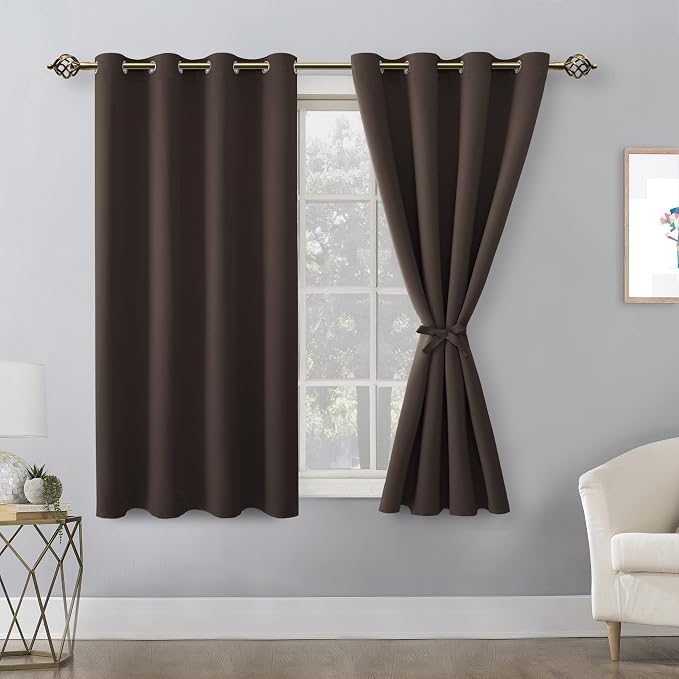 Blackout Curtains for Bedroom, 2 Drape Panels, 52 x 45 Inch | Thermal Insulated - Image 8