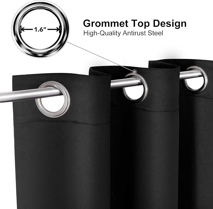ChrisDowa Blackout Curtains for Bedroom and Living Room 90 Inches Long | 2 - Image 2