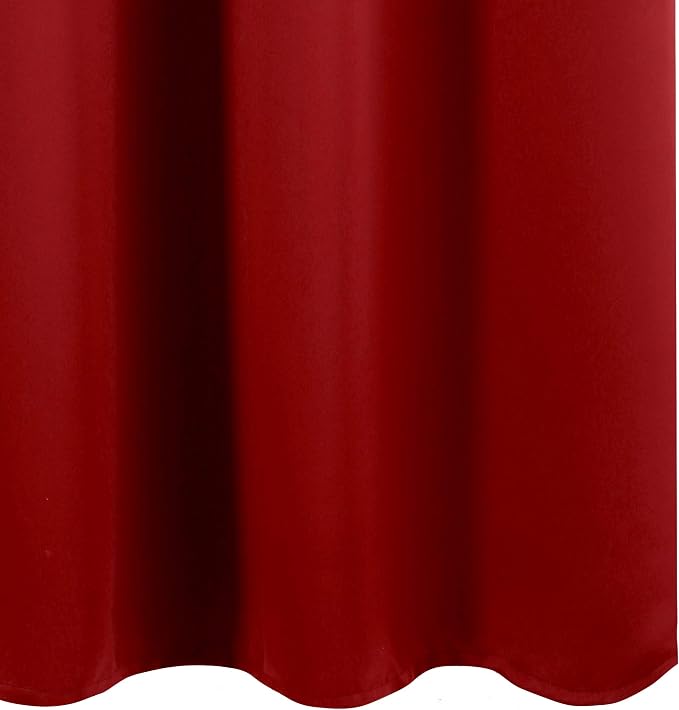 Red Blackout Curtains 34 x 63 Inch Length/Set of 2 Curtain Panels/Thermal - Image 9