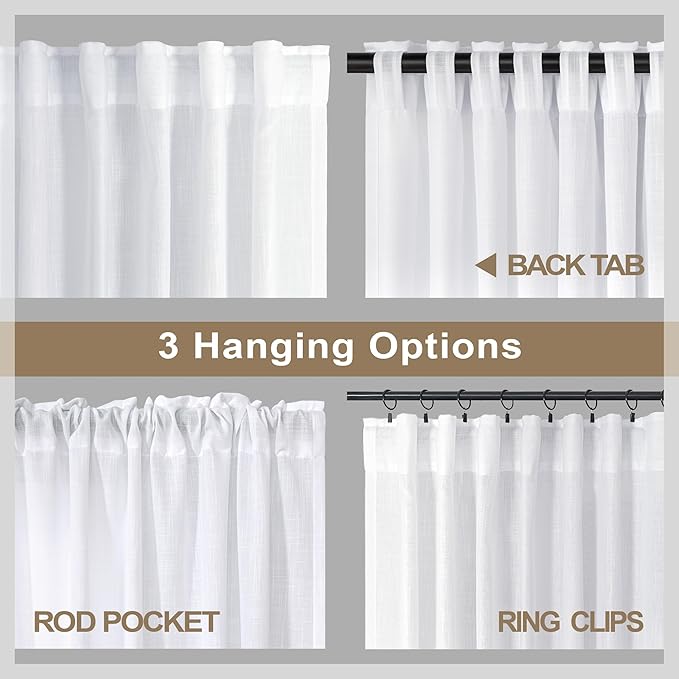 Pitalk White Curtains 78 Inches Long - Image 6