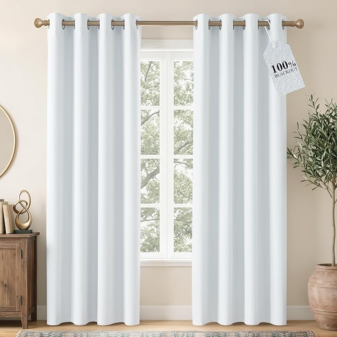 NICETOWN Farmhouse 100% Blackout Linen Curtains by NICETOWN