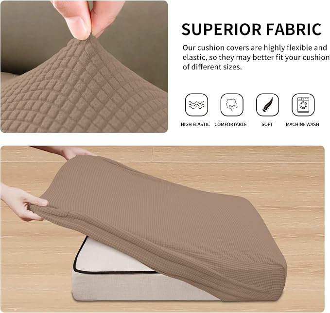 Easy-Going Stretch 2 Pieces Loveseat Couch Cushion Cover - Image 5