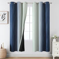Sage Green and Navy Blue Ombre Blackout Curtains by ESTELARTEXTILER