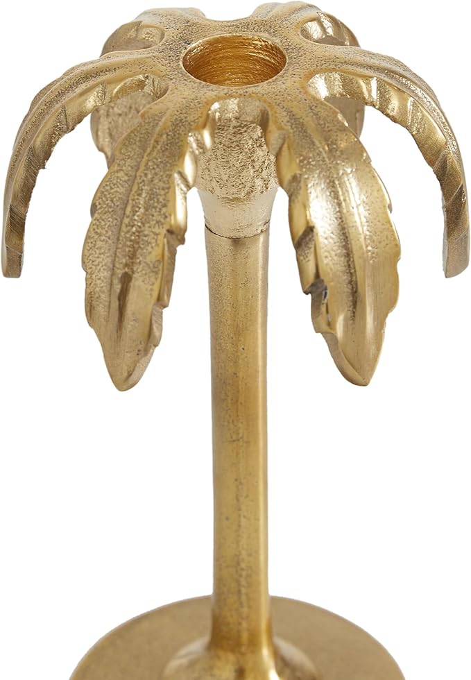 Deco 79 Aluminum Metal Decorative Candle Holder Candle Stand, Set of 3 Candlestick Holder 6", 8", 10"H, Gold