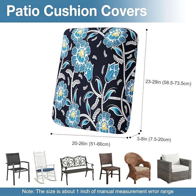 Waterproof Outdoor Cushion Covers, Stretch Patio Slipcovers | UV Resistant - Image 6