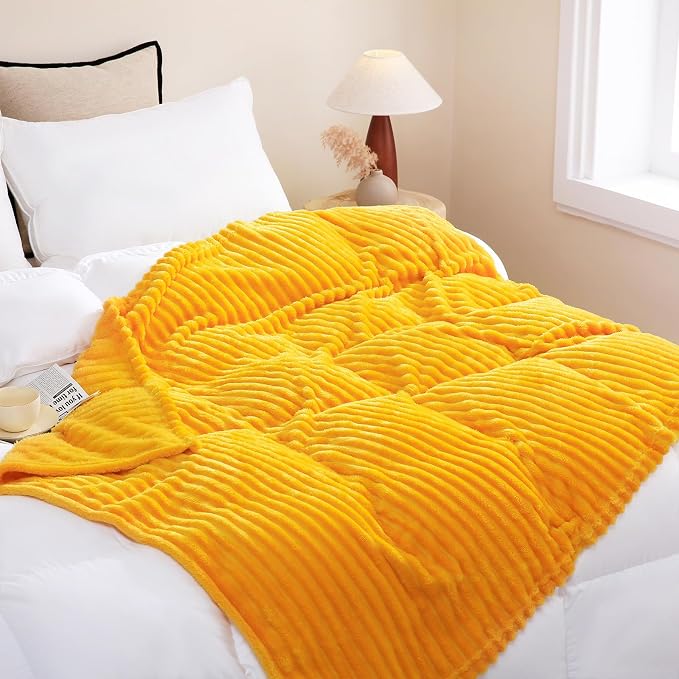 Gold Fleece Throw Blanket 50”×60” - Image 3