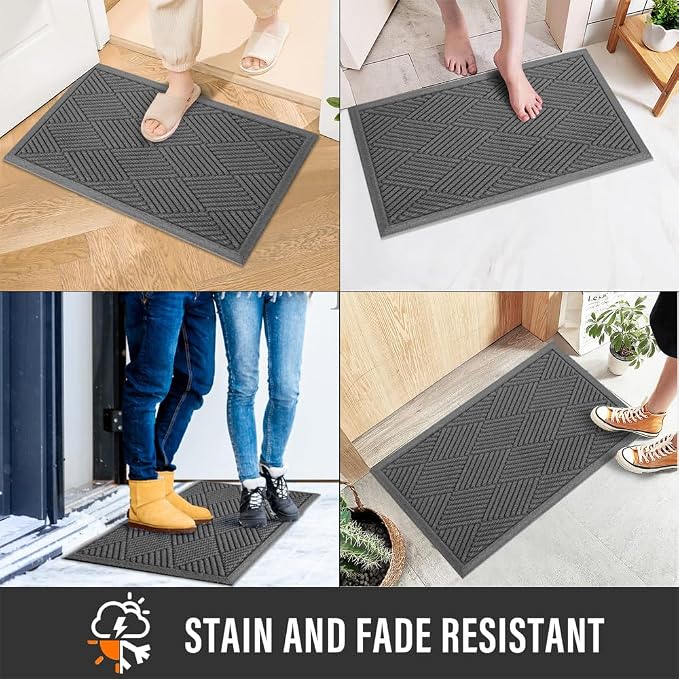 Sturdy Front Door Mat, Absorbent Muddy Dirt Resist Welcome Door Mats Outdoor - Image 5