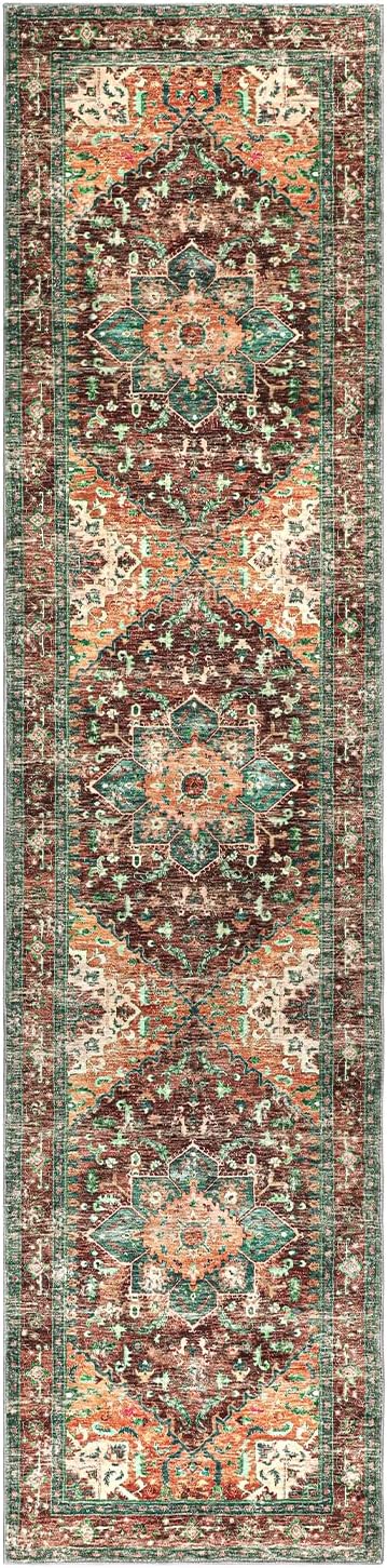 Yamaziot Washable Runner Rug, 2x8 Non-Slip Boho Vintage Hallway Kitchen Rug | - Image 2