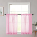 Cafe Curtains 36 Inch Length Tier 2 Pieces, Modern Soft Airy Sheer Kitchen by WelvetBLK