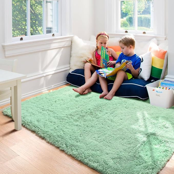 Sage Green Area Rugs for Bedroom Living Room, 4x6 Fluffy Cute Indoor Bedside - Image 7