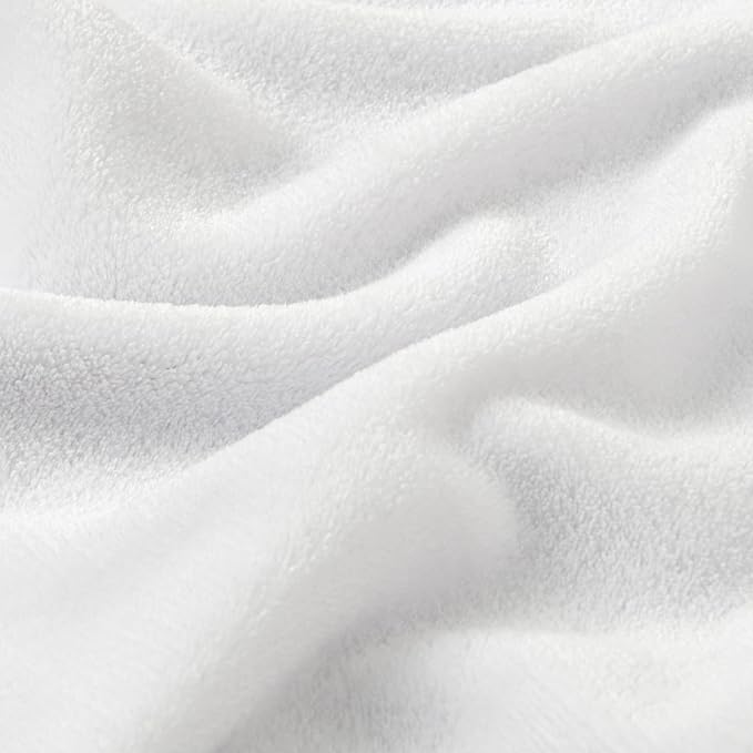 BEDELITE Fleece Blanket Soft Plush Queen Size Bed Blanket White 90"x90" | Ultra - Image 4