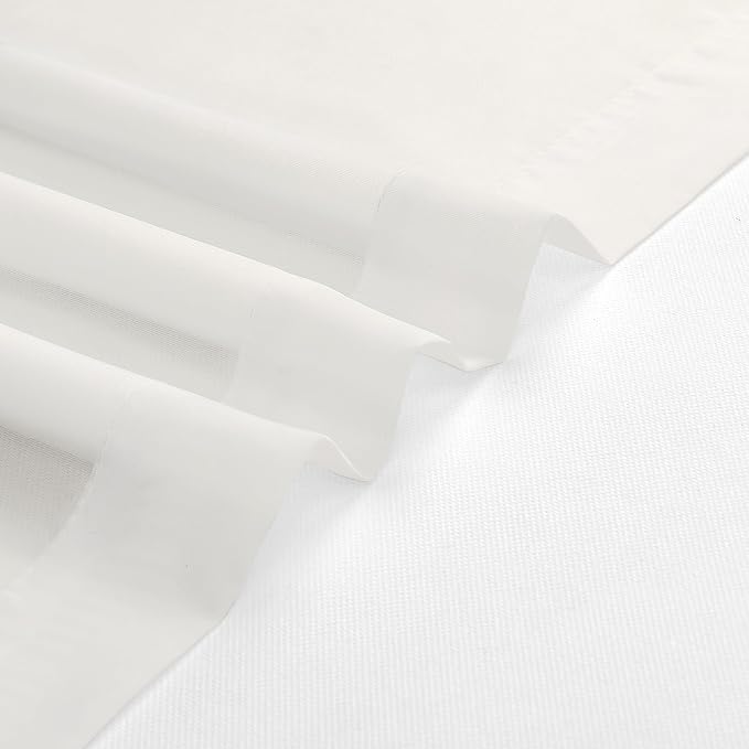 14 Inch Ivory Sheer Curtains Valance 2 Pieces, Cafe Kitchen Curtain - Image 9