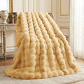 L'AGRATY Faux Rabbit Fur Throw Blanket by LAGRATY