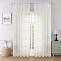 Ivory Sheer Curtains 90 Inches Long 2 Panels, Light Filtering Airy Voile by Lecloud