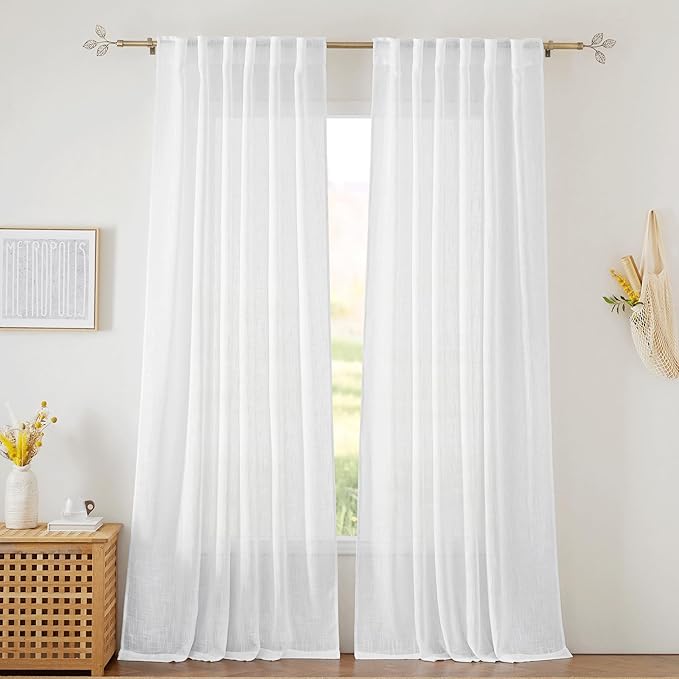 RYB HOME Extra Long White Sheer Curtains by RYBHOME