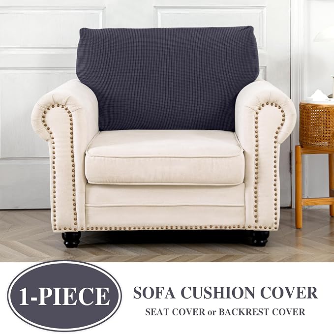LA MEACK Couch Cushion Cover Seat Cushion Cover Stretch Armchair Cover Separate - Image 3