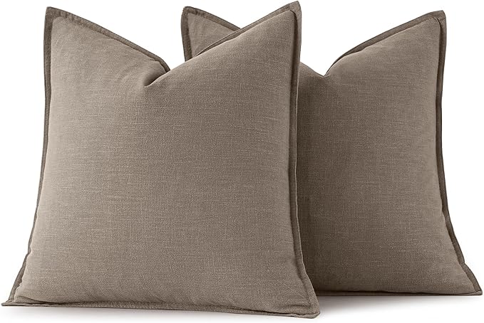 MIULEE Decorative Linen Pillow Covers 20x20 Inch Dune | Boho Farmhouse​ ​Fall - Image 6