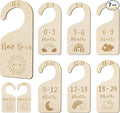 Baby Closet Dividers, Wooden Double Sided Nursery Clothes Size Separators for Newborn to 24 Months, Neutral, 7 Pcs
