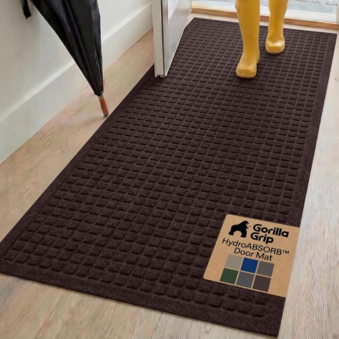 GORILLA GRIP® Ultra Absorbent Front Door Mat Outside Entrance 72x24, Traps Dirt by Unknown