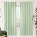 72 inches Long Light Green Linen Curtains by LAMIT