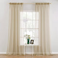 MIULEE 2 Panels Sheer Curtains for Living Room 54 X 120 Inches Beige | Window by MIULEE