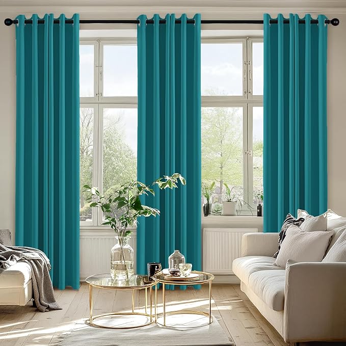 MIULEE Blackout Curtains for Bedroom 2 Panels 40 x 84 Inch Long Teal | Thermal - Image 6