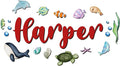 Custom Nursery Name Sign with Themed Decor Kit | Personalized Wooden Wall Art for Baby, Kids Room | Space, Jungle, Circus, Under the Sea, Woodland, Rainbow (20", Under the Sea)